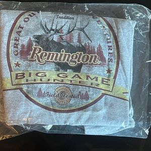 Remington Big Game Hunter Grey Hunting Tee Shirt Size XL Guns Firearms
